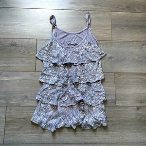 INC: Sparkly Silver Tank Top